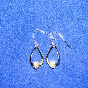 Sterling silver 925 wire earrings cz ball